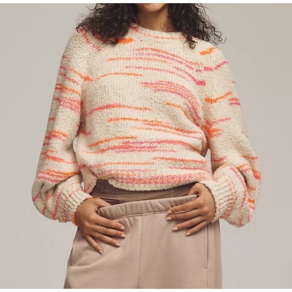 Anthropologie Pilcro Balloon Sleeve Crew Neck Sweater‎ Womens Size M